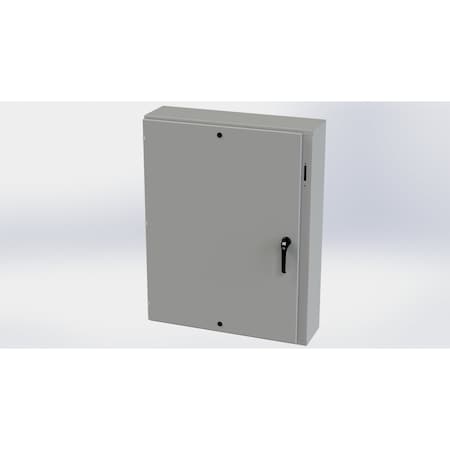 Saginaw Control & Engineering 3 Point Latch with Padlock Handle Electrical Enclosures, 48 in H, 8 in D, 37.38 in W, Carbon Steel SCE-48XEL3708LP